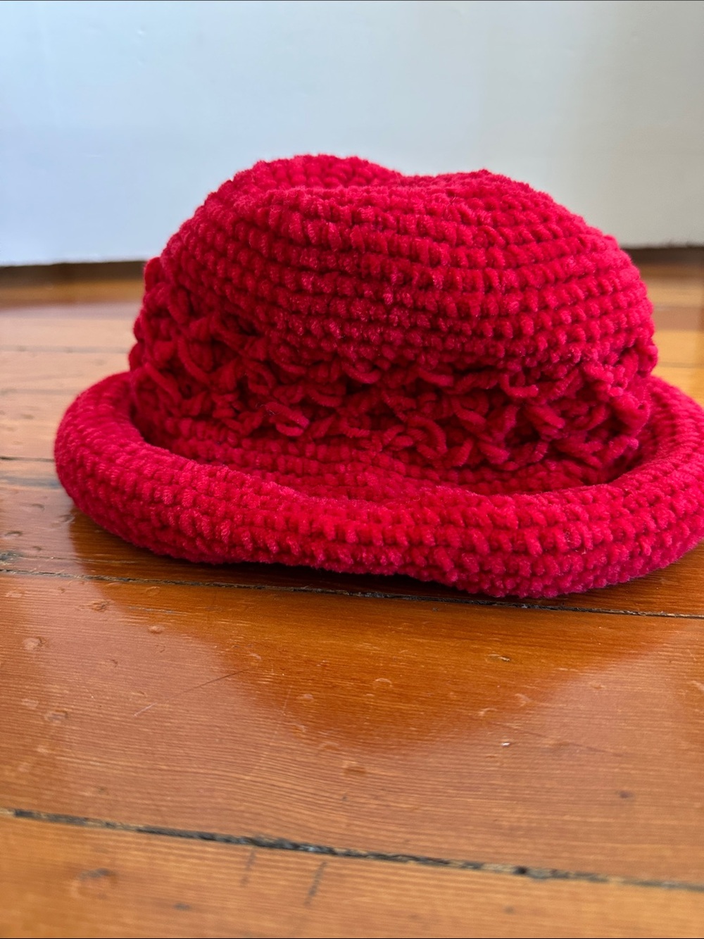 Red Crochet Bucket Hat - Unbranded